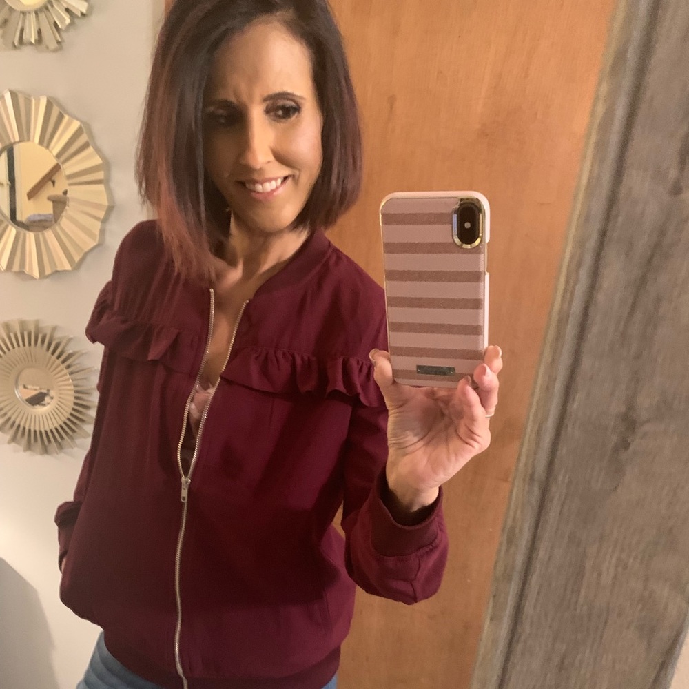 Boutique burgundy beautiful bomber jacket/coat🌸